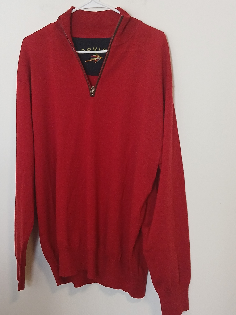 Orvis Men's Red Half-Zip Sweater
